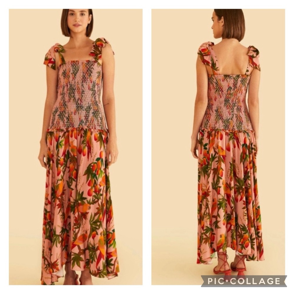 🌸🌴 FARM Rio Pink Mango Trees Dress NWT